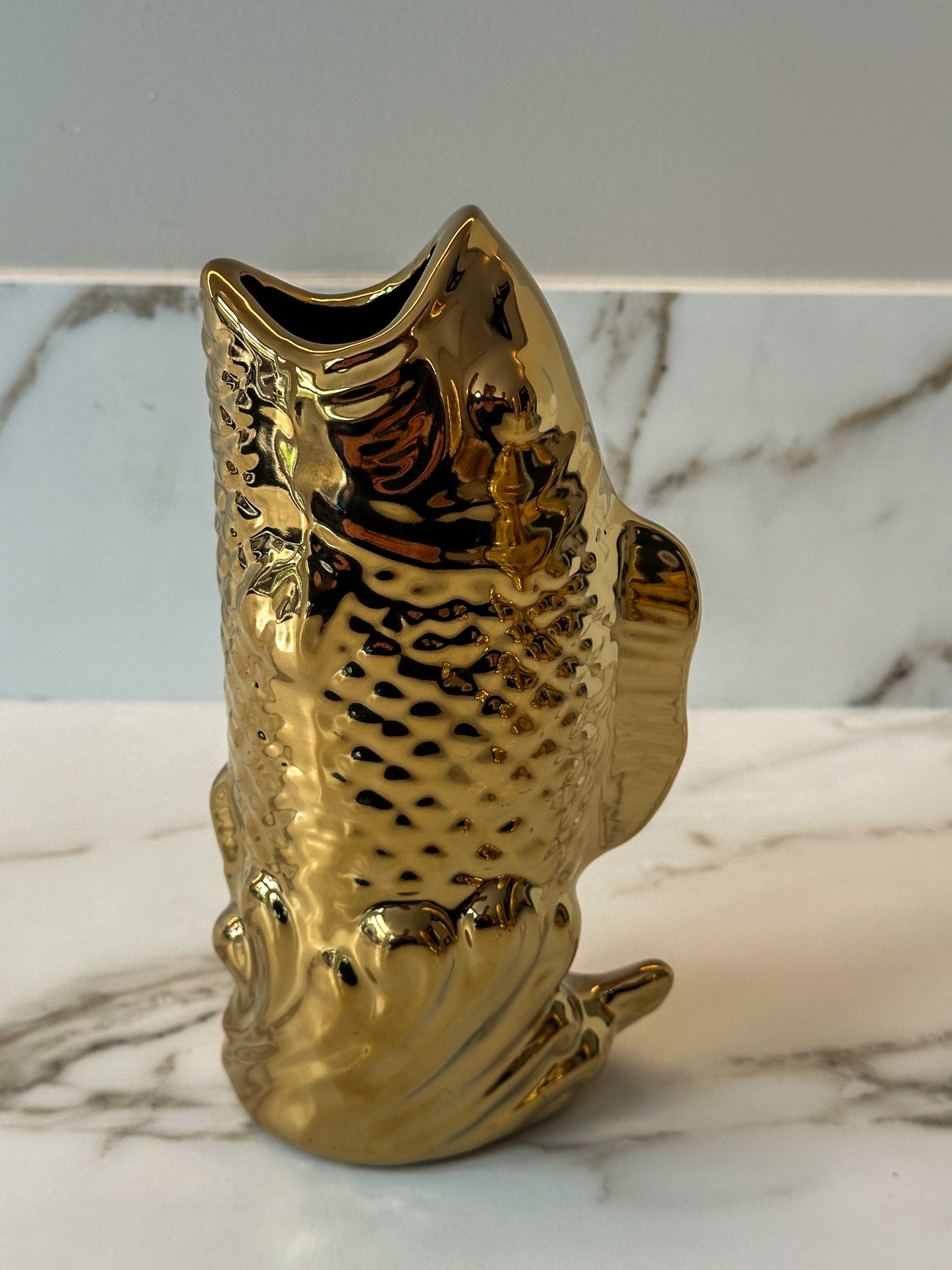 Vaas vis goud 22 cm - RUBY Conceptstore
