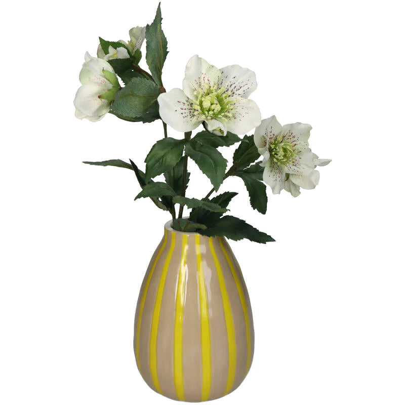 Vaas met gele strepen 19 cm - RUBY Conceptstore