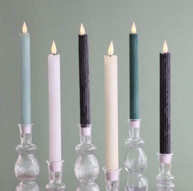 LED kaarsen ivoor ribbel (2 stuks) - RUBY Conceptstore
