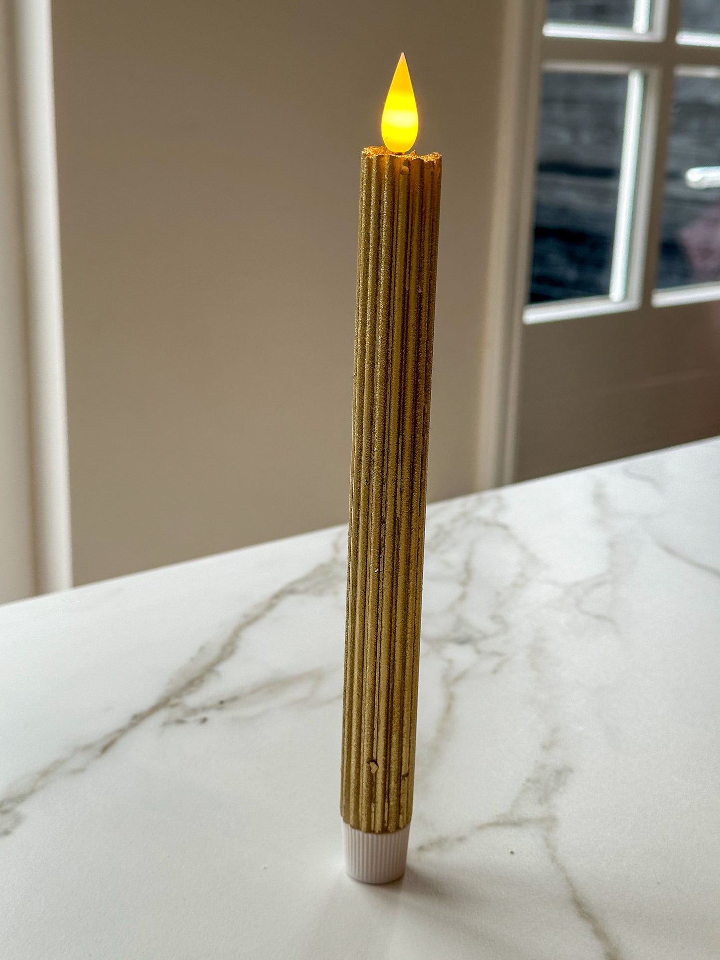 LED kaarsen goud ribbel (2 stuks) - RUBY Conceptstore