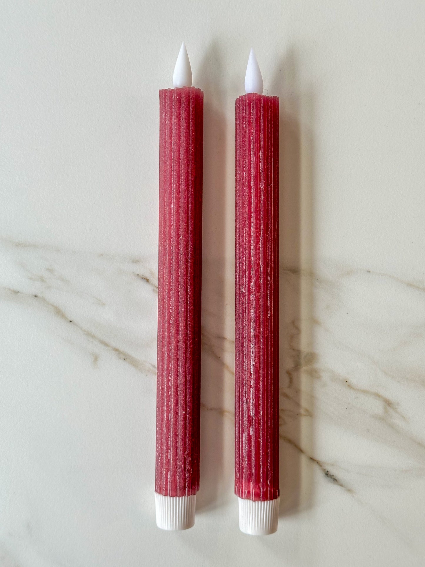 LED kaarsen bordeaux ribbel (2 stuks) - RUBY Conceptstore