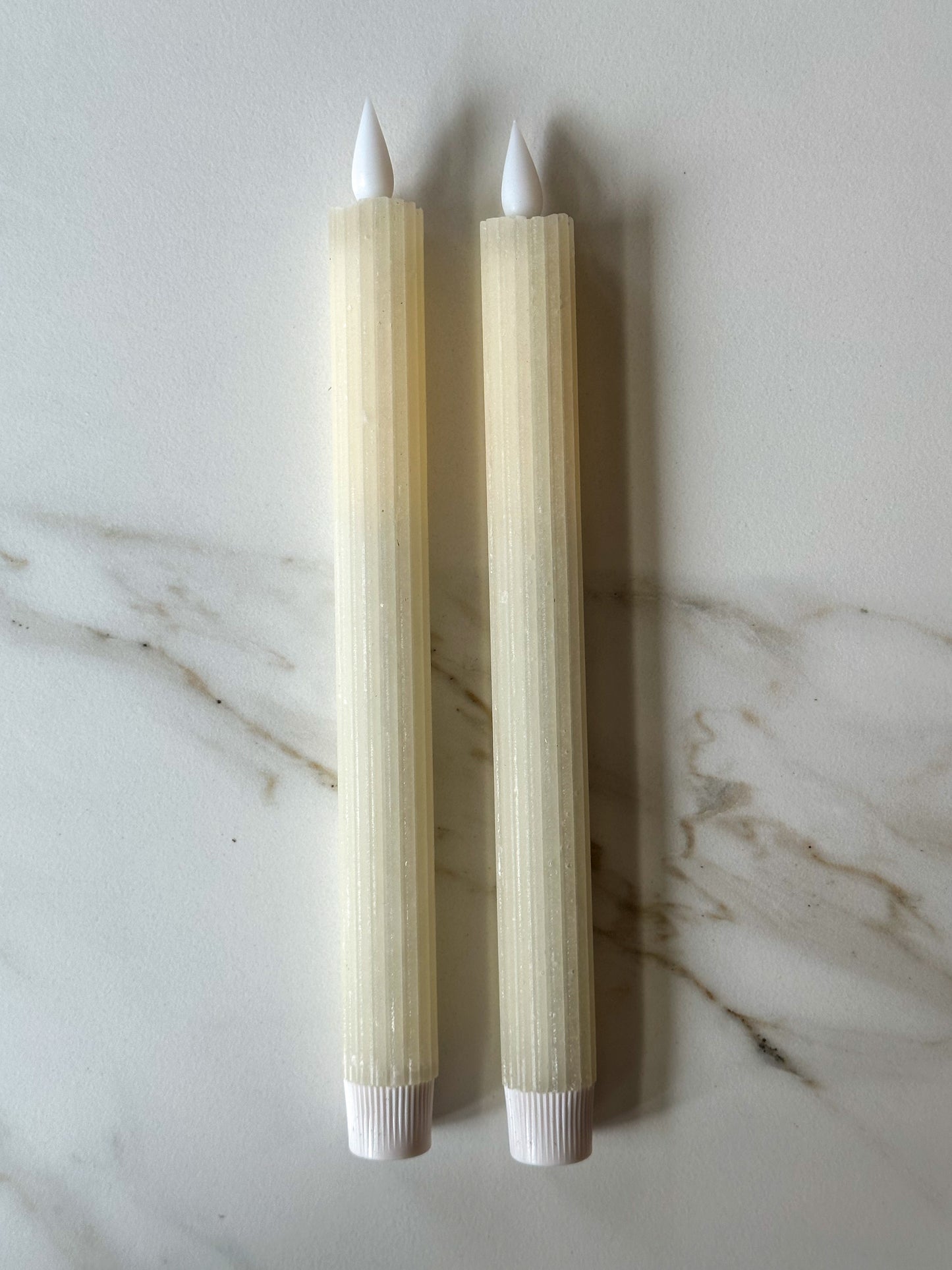 LED kaarsen ivoor ribbel (2 stuks) - RUBY Conceptstore