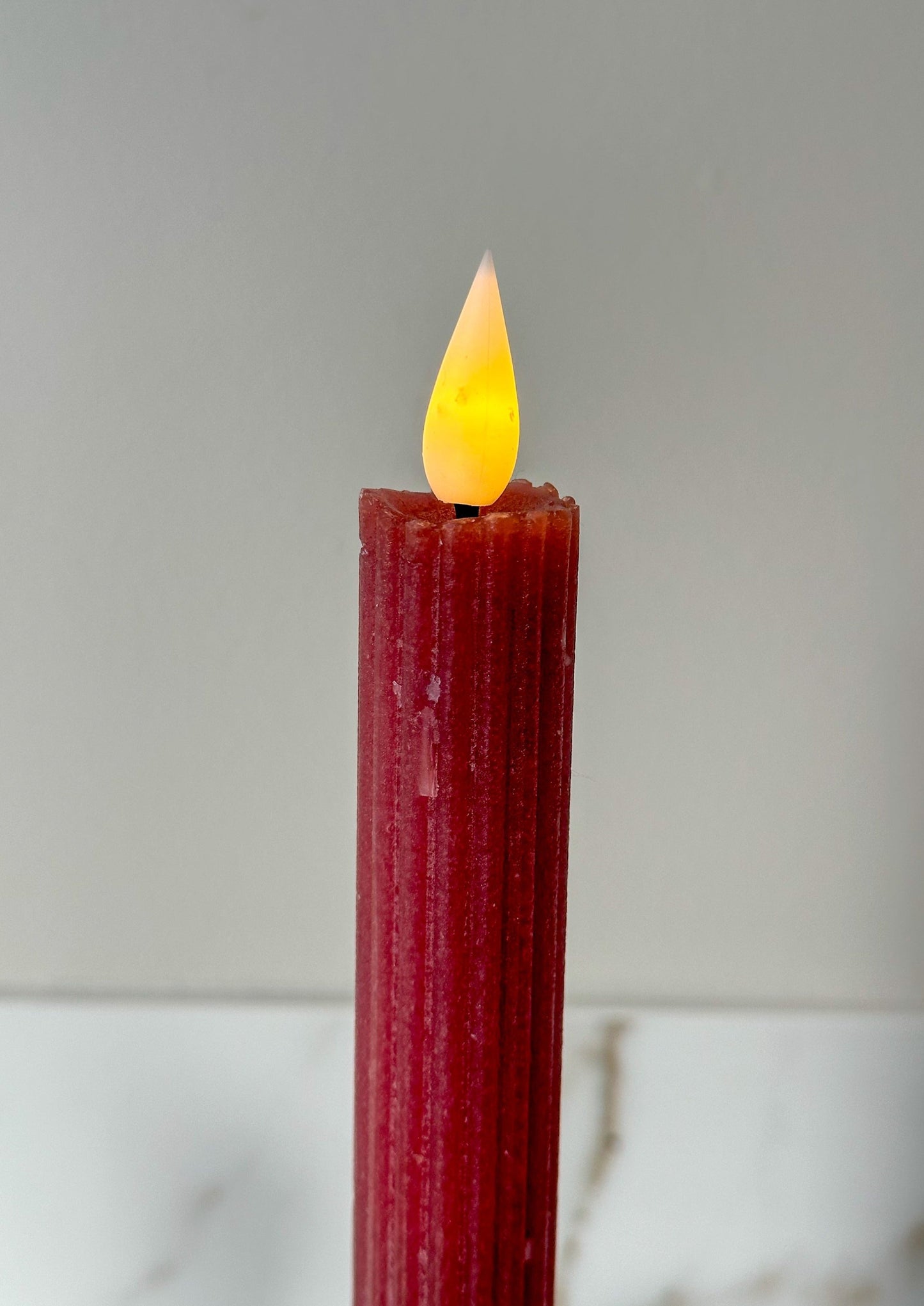 LED kaarsen bordeaux ribbel (2 stuks) - RUBY Conceptstore