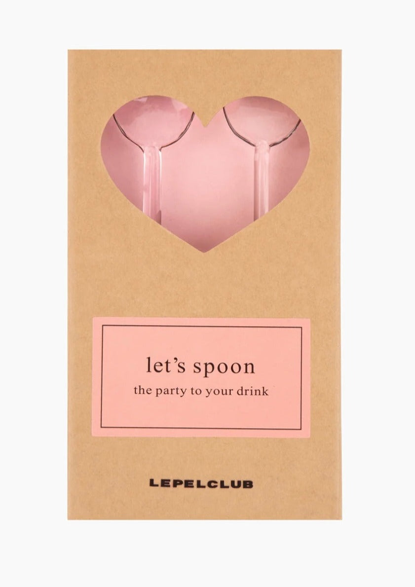 Set van 2 lepeltjes van glas met hartje - RUBY Conceptstore