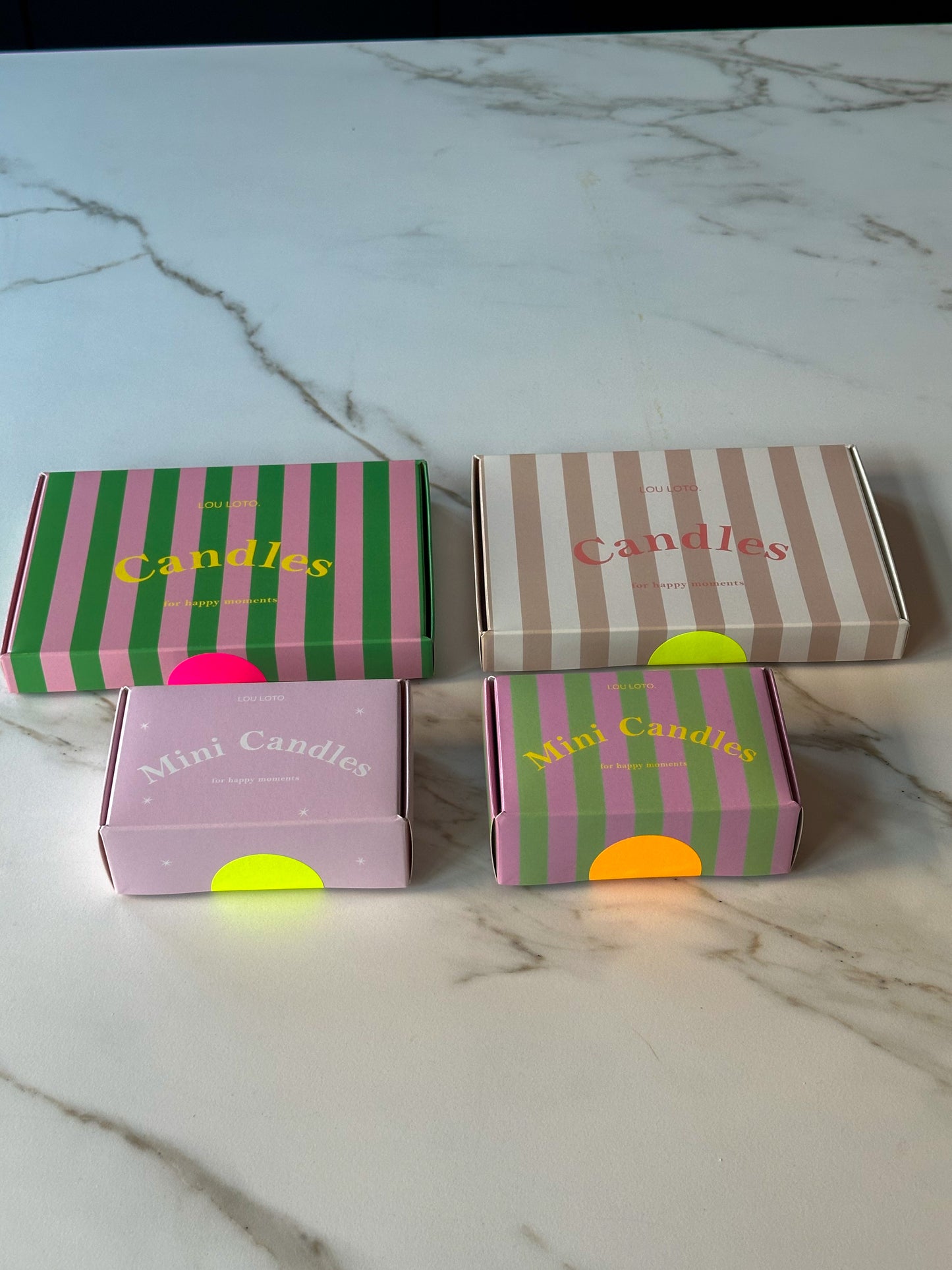 Kaarsen dip dye box rustige kleuren - RUBY Conceptstore