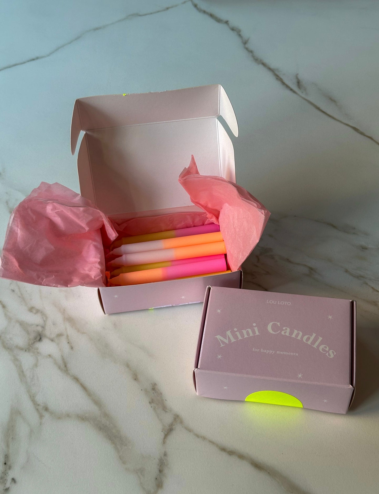 Kaarsen dip dye box kleurrijk mini - RUBY Conceptstore