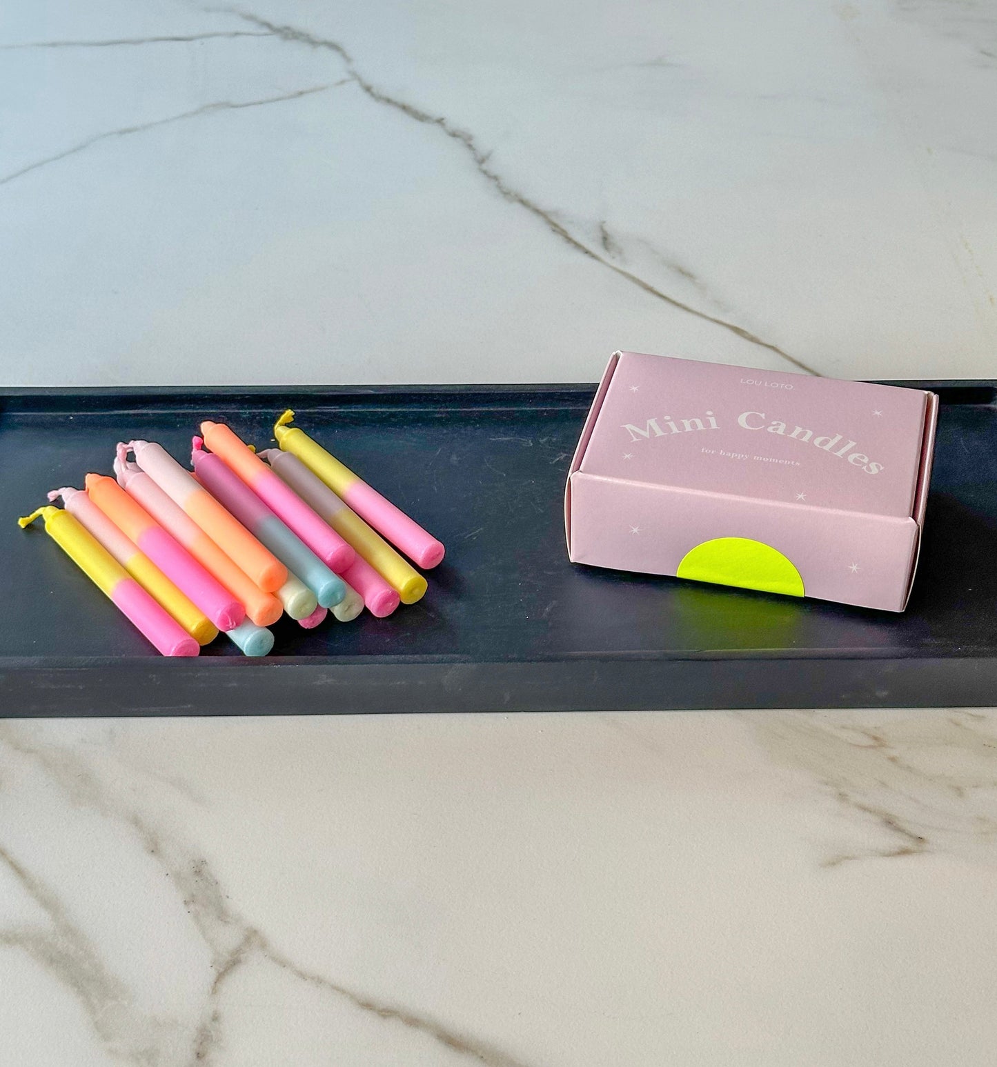 Kaarsen dip dye box kleurrijk mini - RUBY Conceptstore