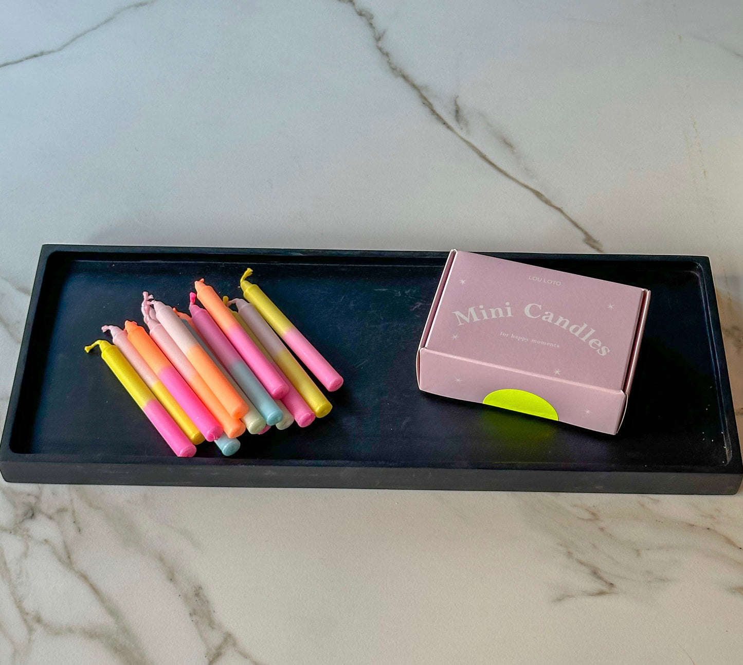 Kaarsen dip dye box kleurrijk mini - RUBY Conceptstore