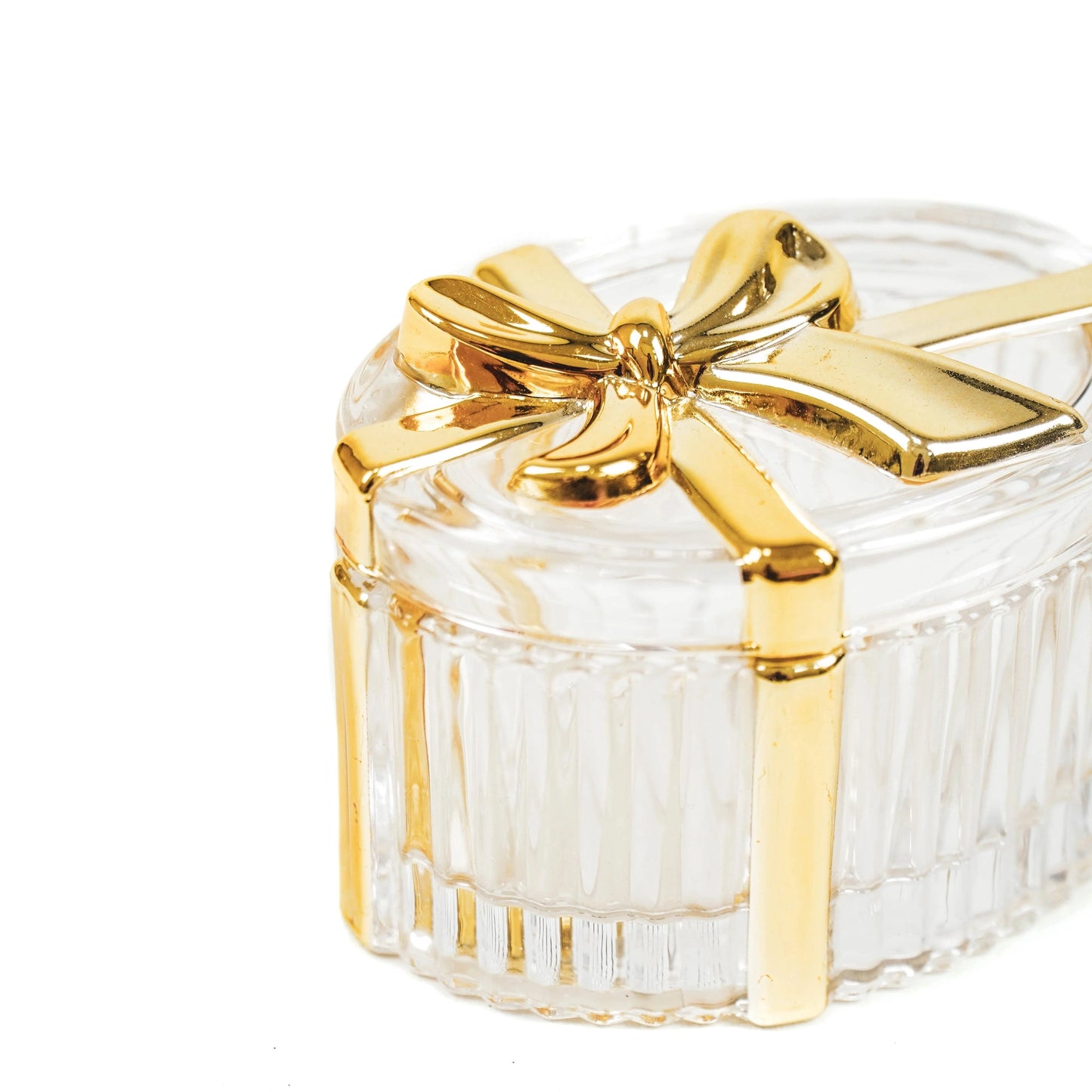 Opbergdoosje met Glamour; Ovale glazen doosje - RUBY Conceptstore