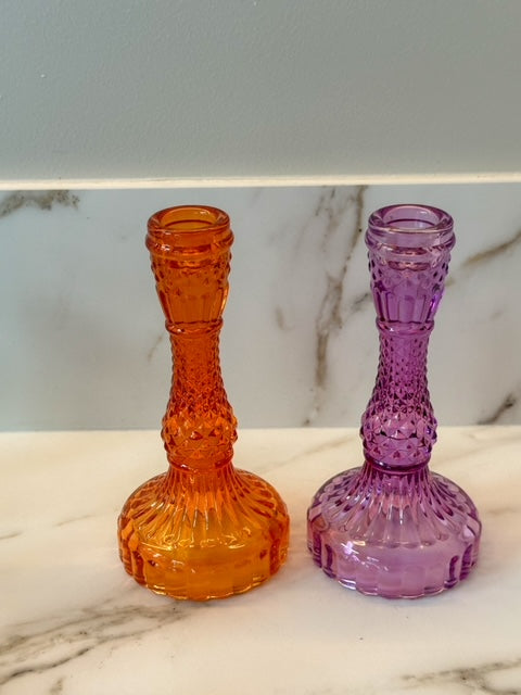 Glazen kandelaar Paars - RUBY Conceptstore