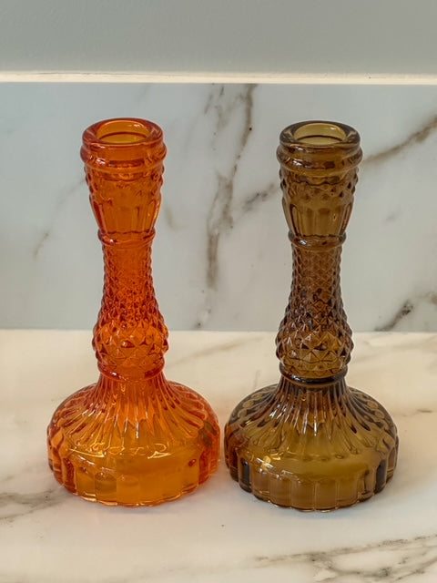 glazen kandelaar Oranje - RUBY Conceptstore