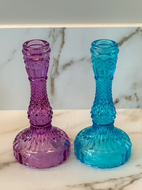 Glazen kandelaar Turquoise - RUBY Conceptstore