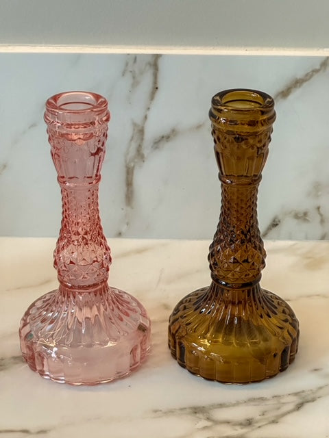 Glazen kandelaar Amber - RUBY Conceptstore