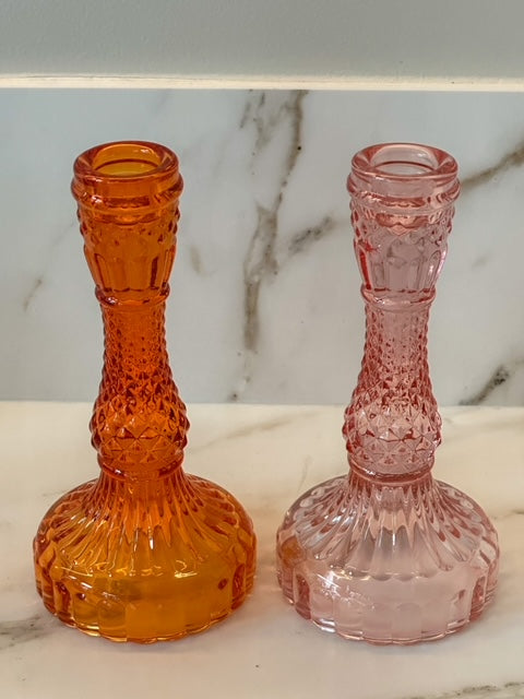 glazen kandelaar Oranje - RUBY Conceptstore