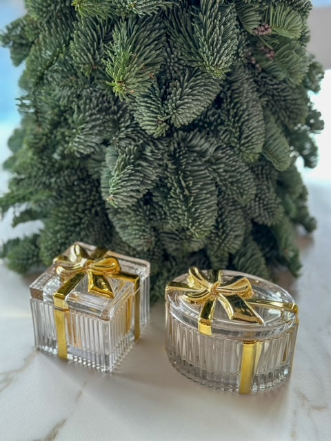 Opbergdoosje met Glamour; Ovale glazen doosje - RUBY Conceptstore