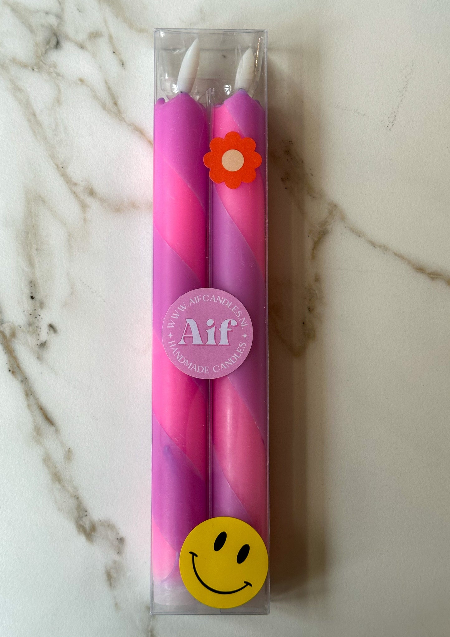 LED kaarsen roze paars zuurstok (2 stuks) - RUBY Conceptstore