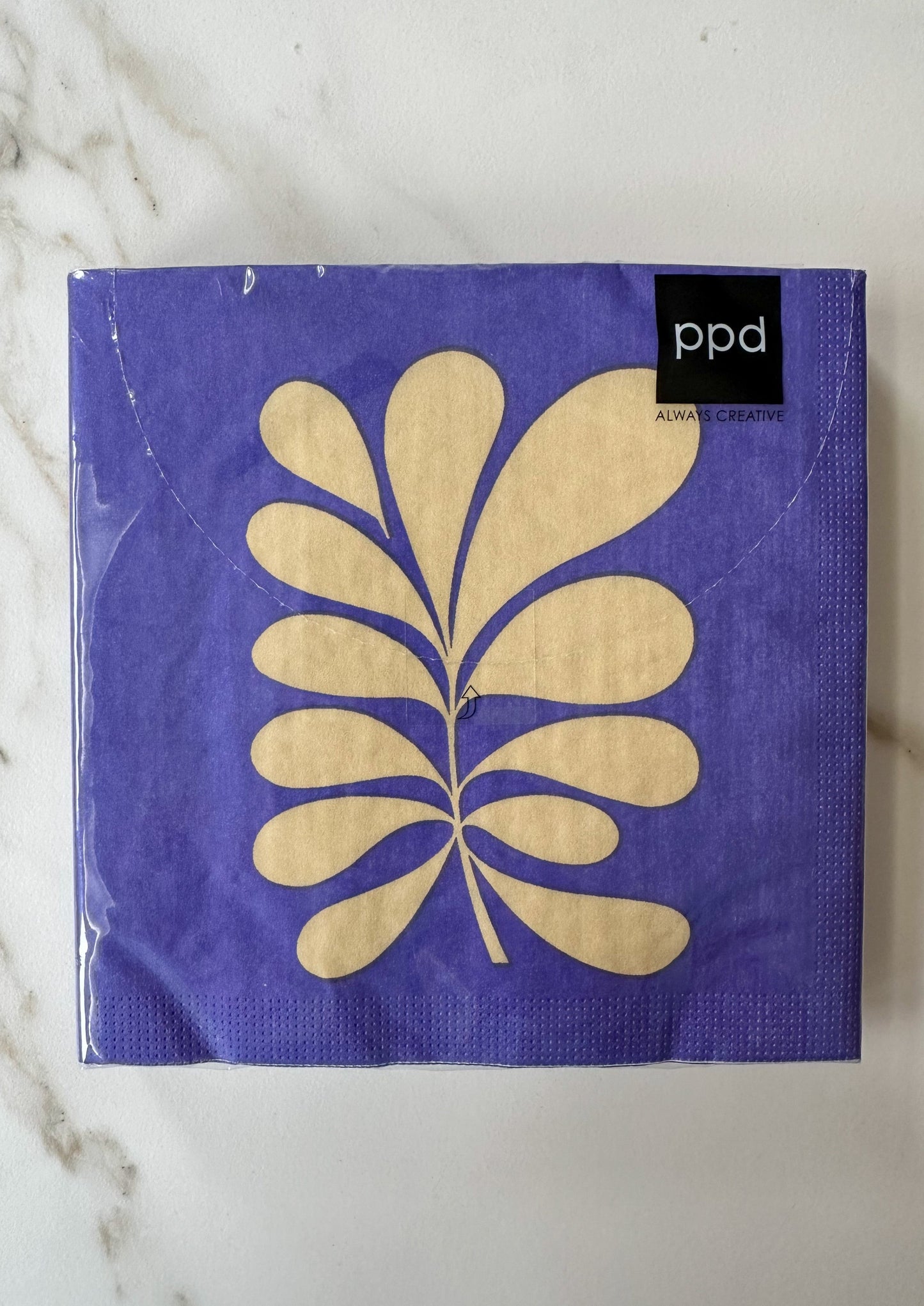 Servetten paars met blad - RUBY Conceptstore