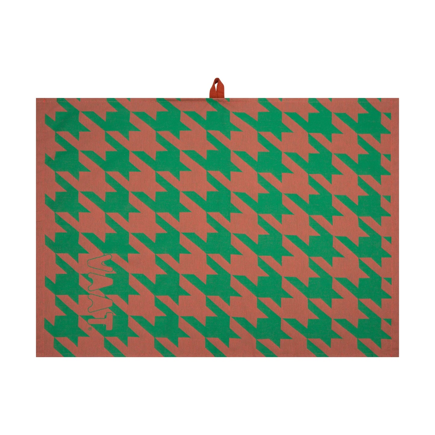 Handdoeken set PIED DE POULE koraal groen
