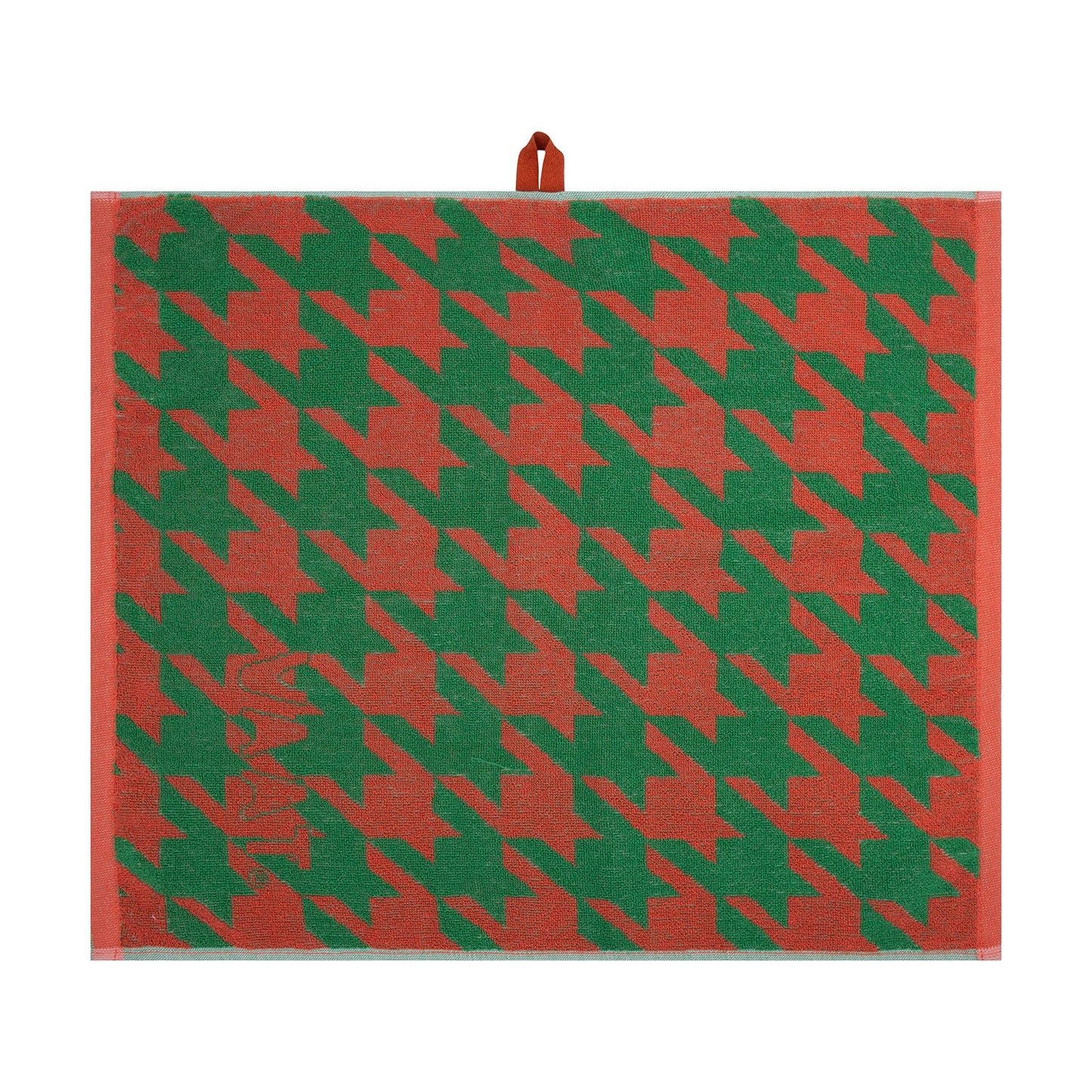 Handdoeken set PIED DE POULE koraal groen