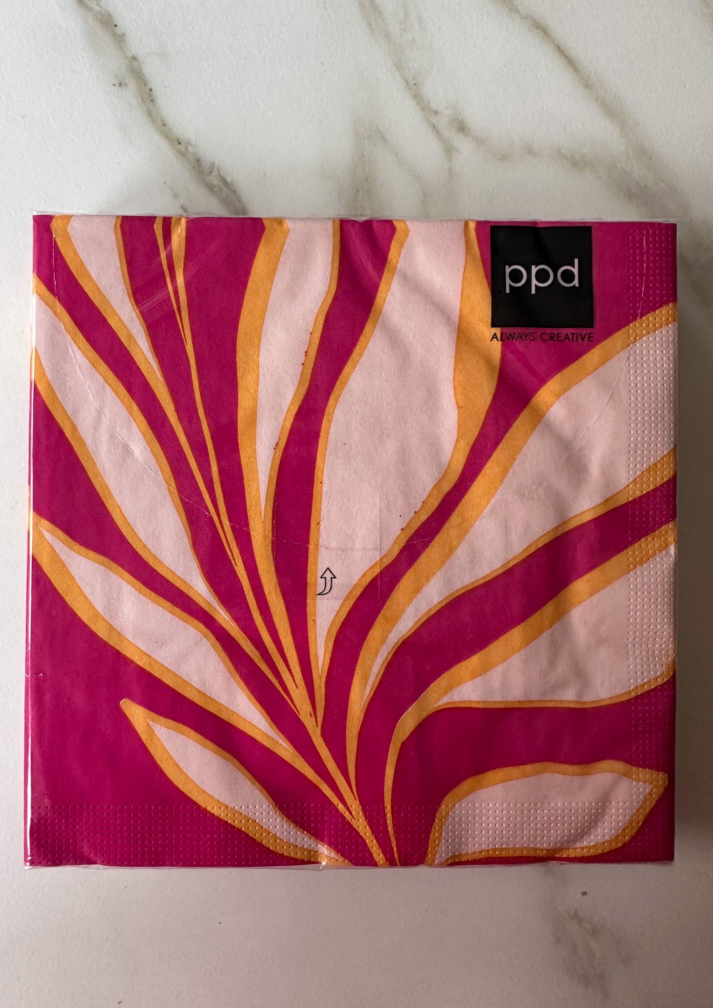 Papieren servetten blad roze oranje