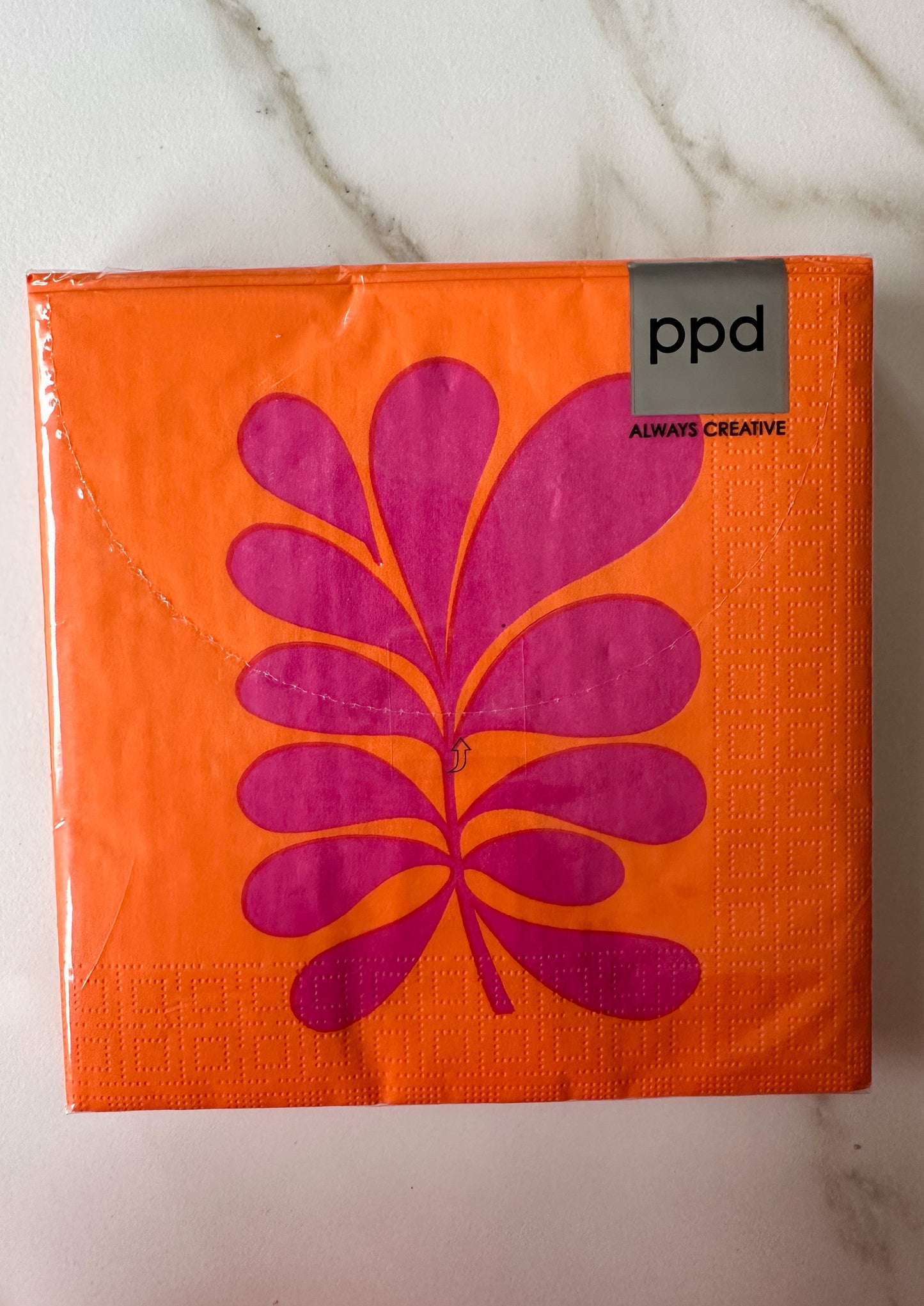 servetten papier oranje roze blad