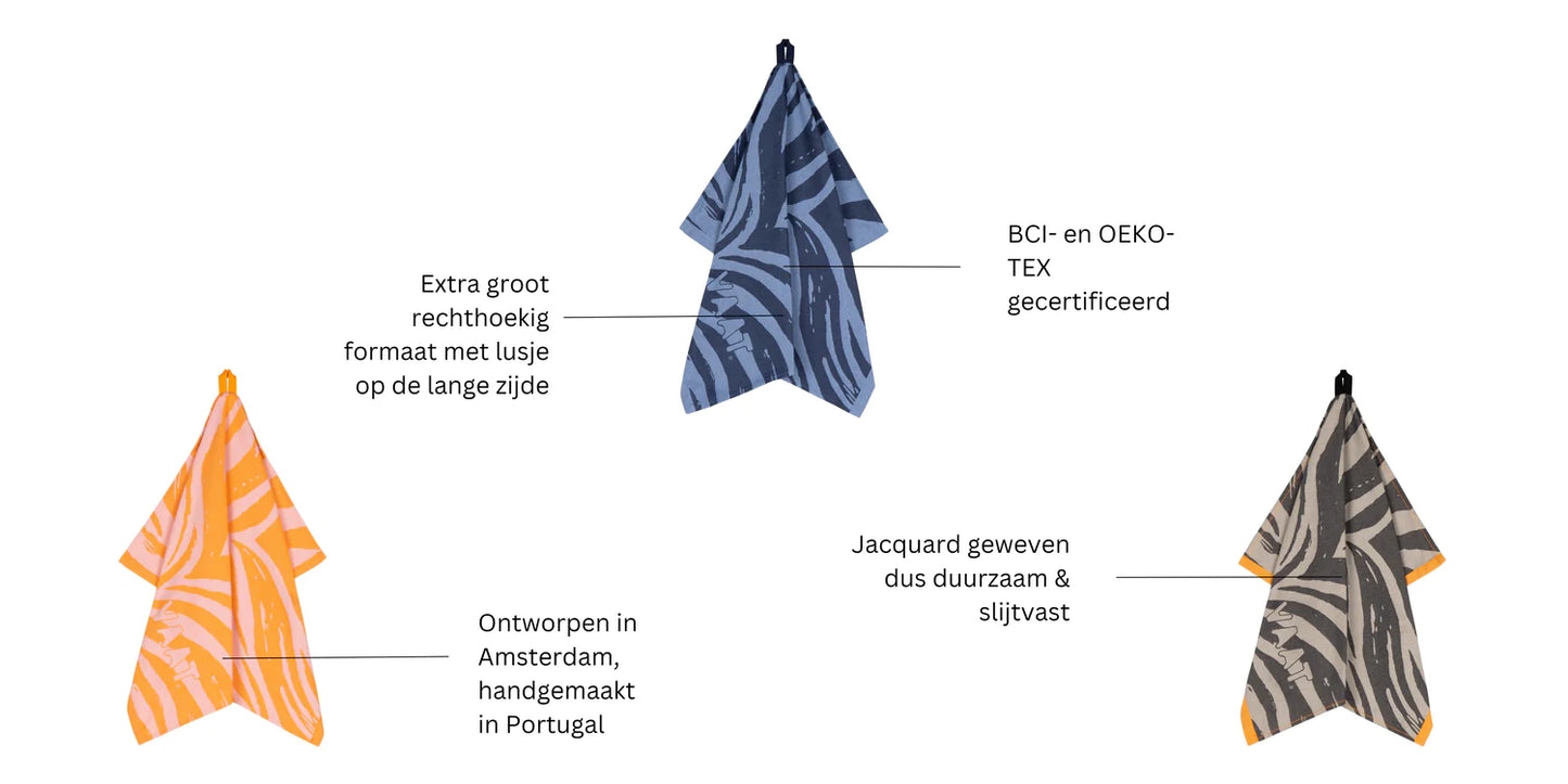 Handdoeken set ZEBRA oranje roze - RUBY Conceptstore