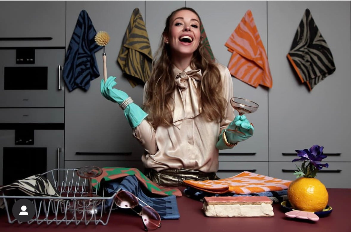 Handdoeken set ZEBRA oranje roze - RUBY Conceptstore