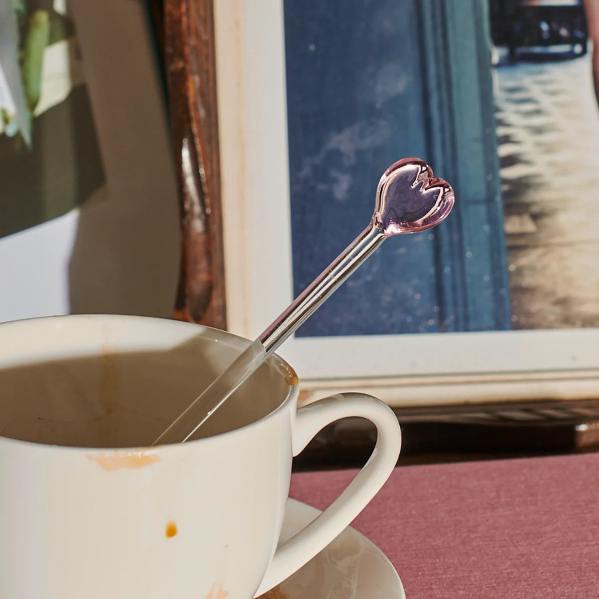 Set van 2 lepeltjes van glas met hartje - RUBY Conceptstore