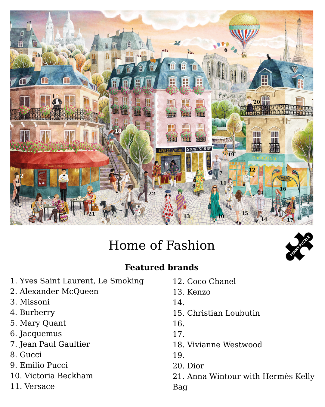 Pre order - Puzzel HOME OF FASHION PARIJS 2000 stukjes