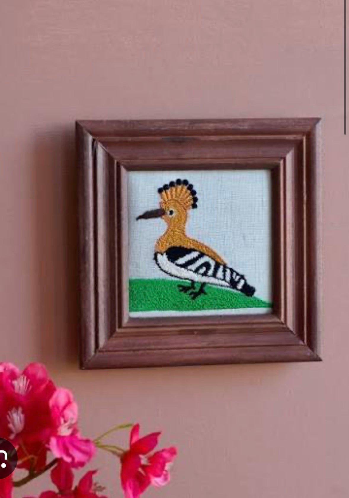 Embroidery frame Hoopoe Bird