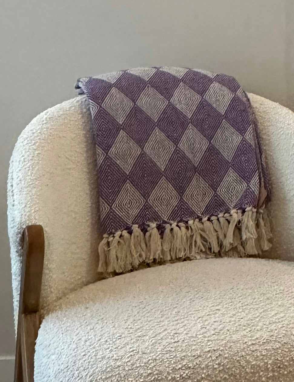 Plaid paars - lila met motief - RUBY Conceptstore