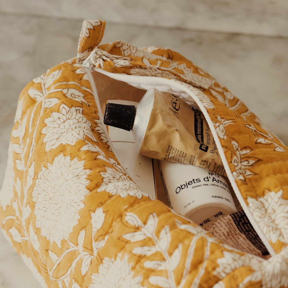 Toilettas blokprint mosterd - RUBY Conceptstore