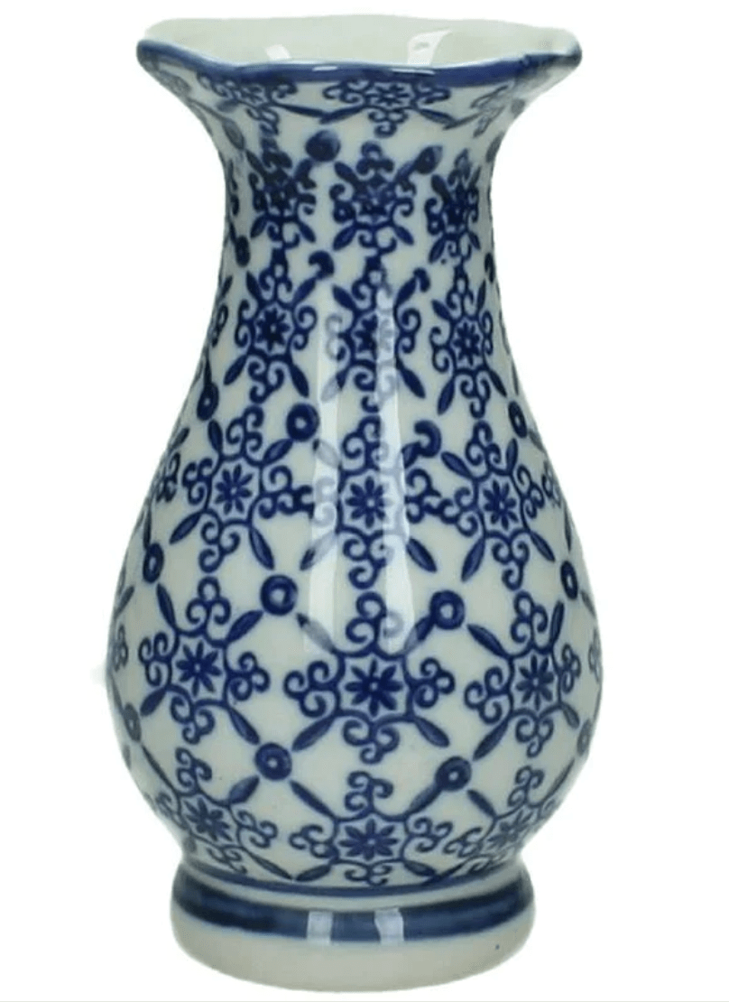 Vaas chinees blauw patroon 16 cm - RUBY Conceptstore