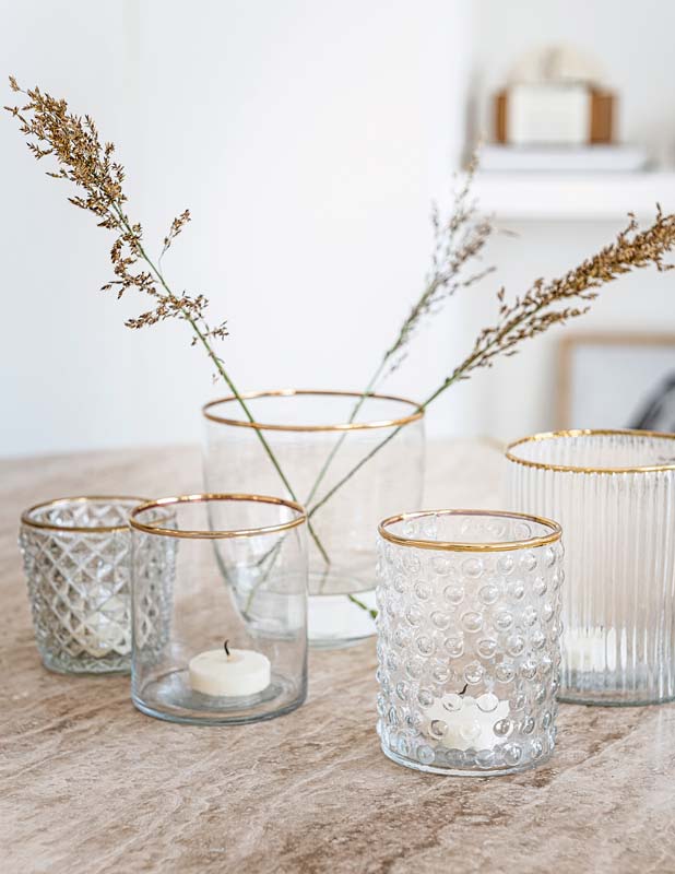 Decoratief glas ribbel 10cm - RUBY Conceptstore