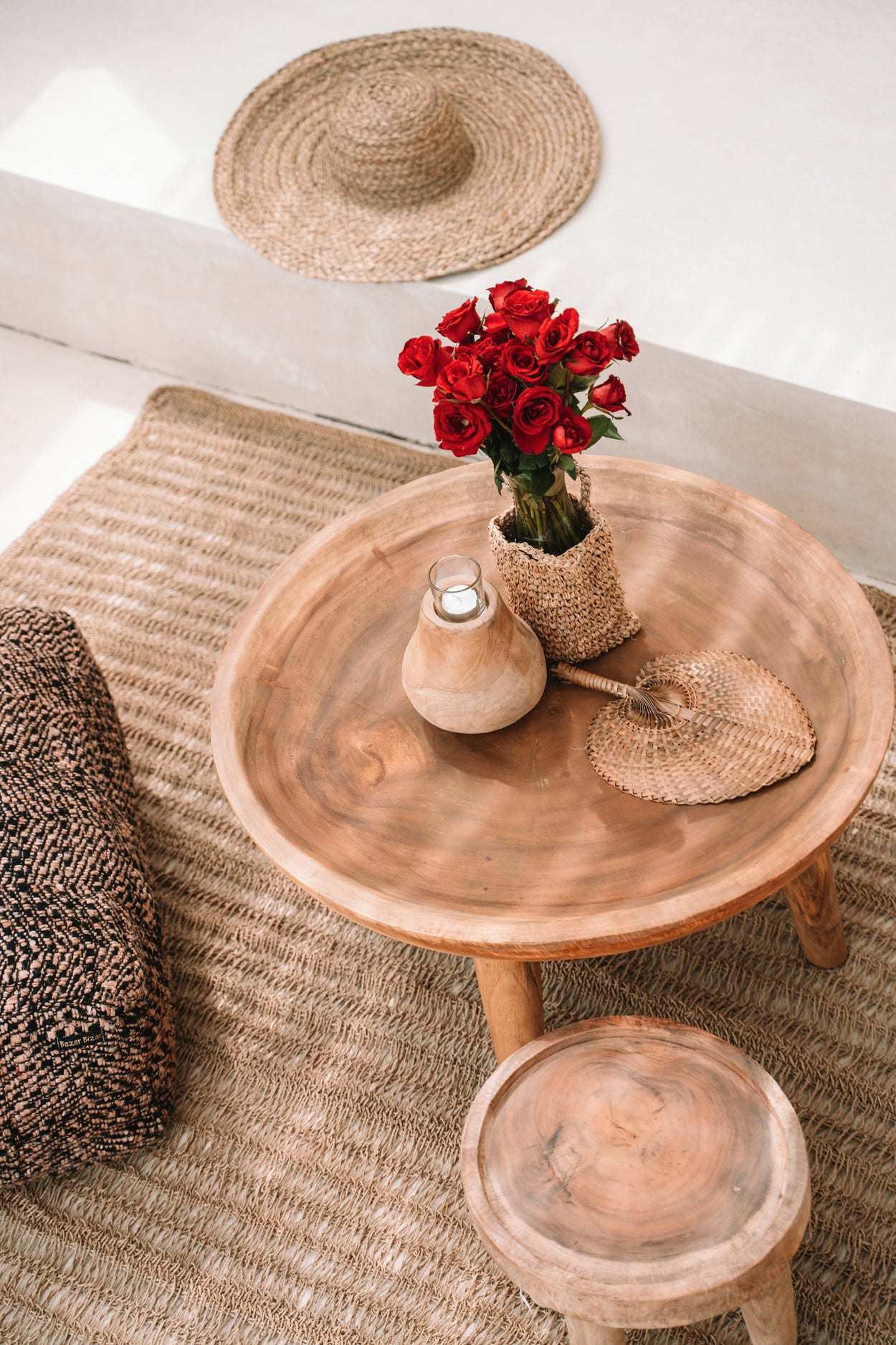 Wijnkoeler raffia - RUBY Conceptstore