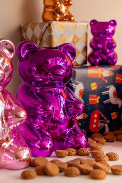 Shiny candy bear vaas: speels & trendy 10 cm - 4 kleuren