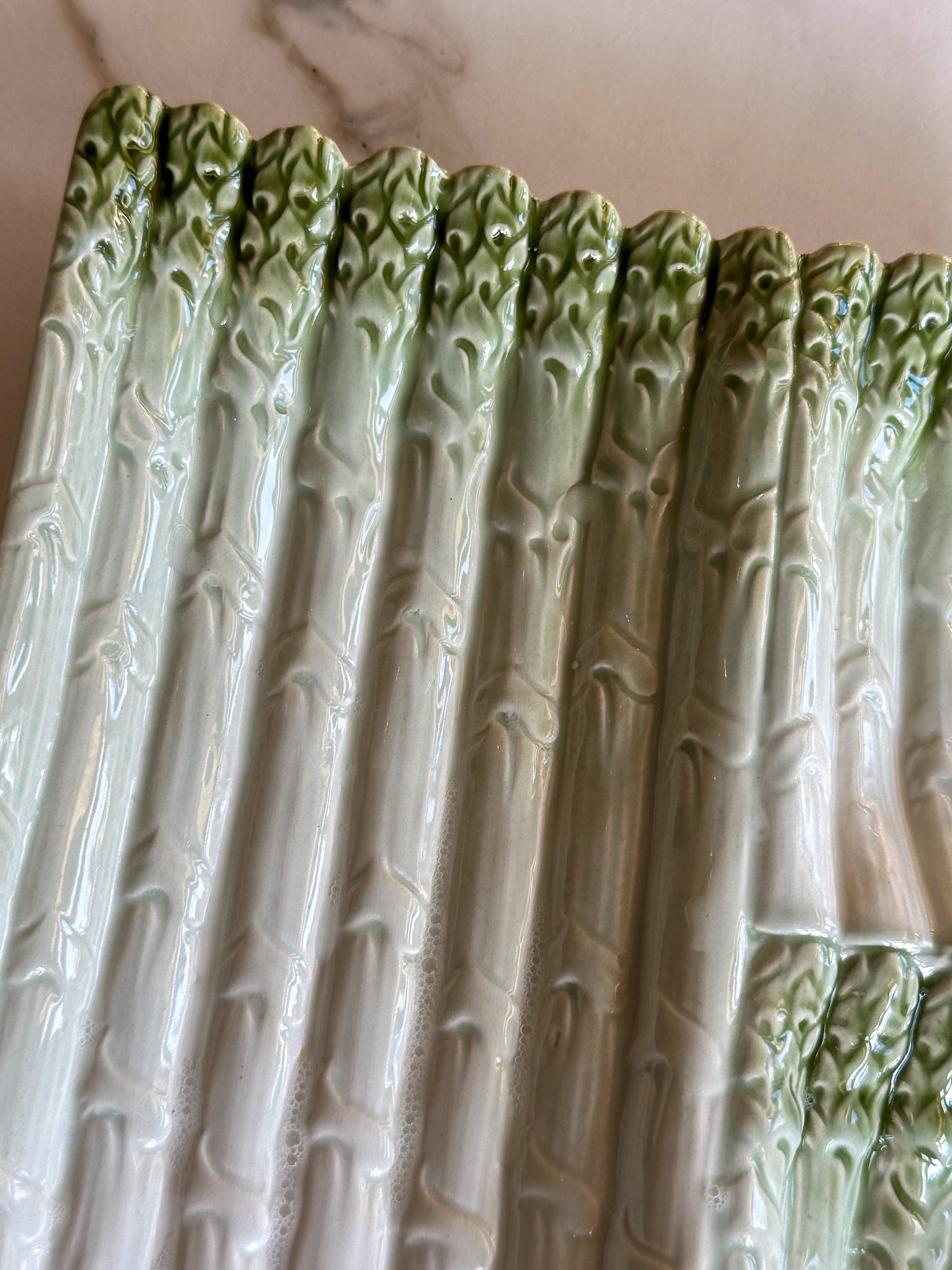 Vintage aspergebord keramiek – retro serveerschaal asperges - Ruby Conceptstore 