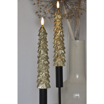 LED Kaarsen: LED X-Mas Tree gold (set van 2)