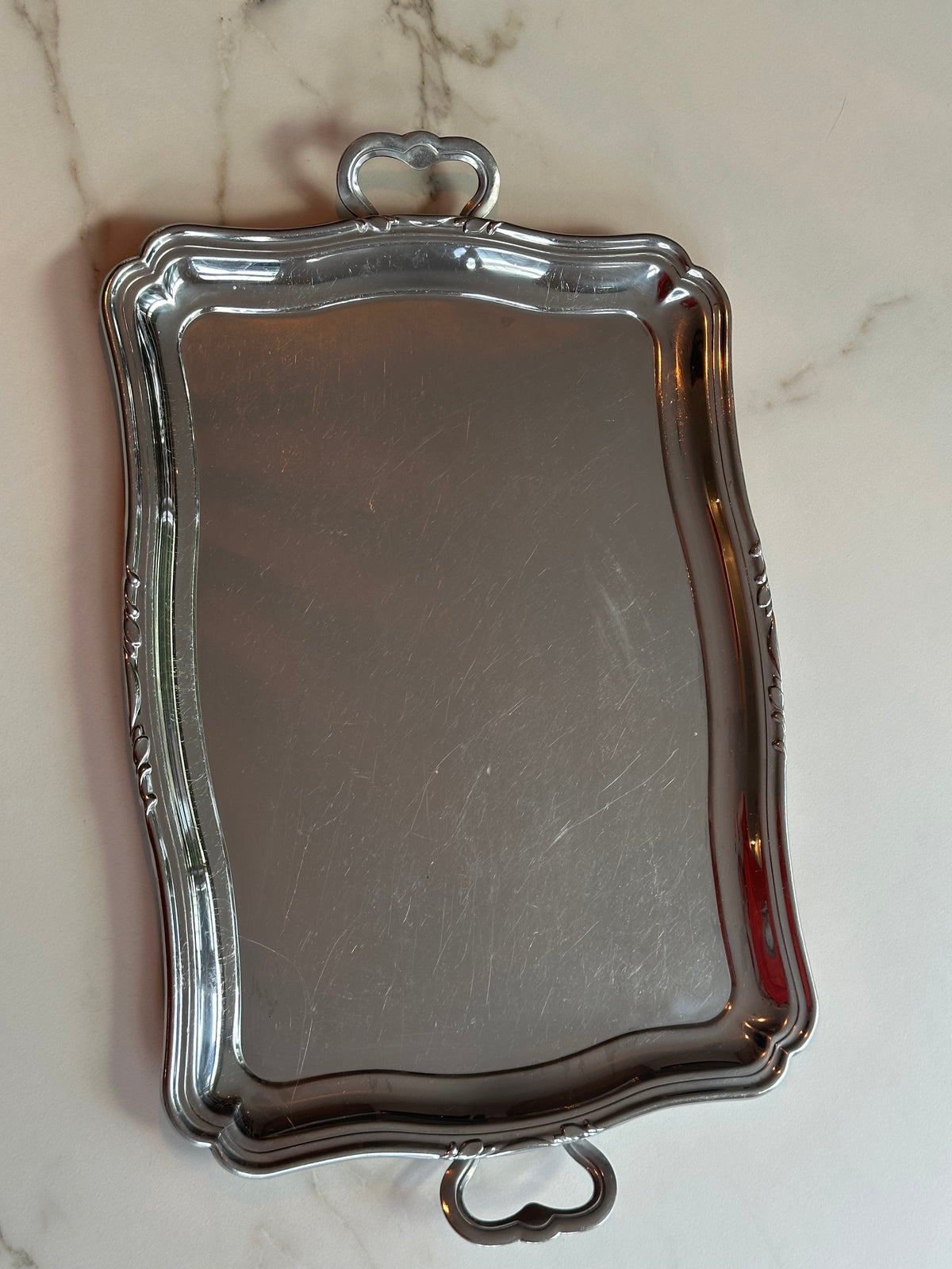 Vintage Zilverkleurig rvs Dienblad 52 cm |