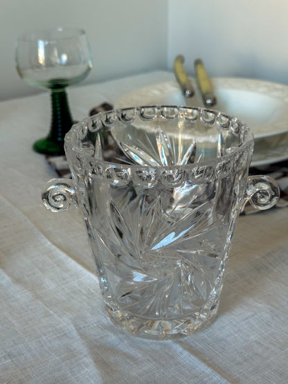 Vintage Glazen Wijnkoeler / IJsemmer Transparant met Oren - Ruby Conceptstore 