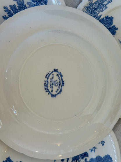 Vintage Engelse blauw-witte borden set – Swinnertons The Ferry - Ruby Conceptstore 