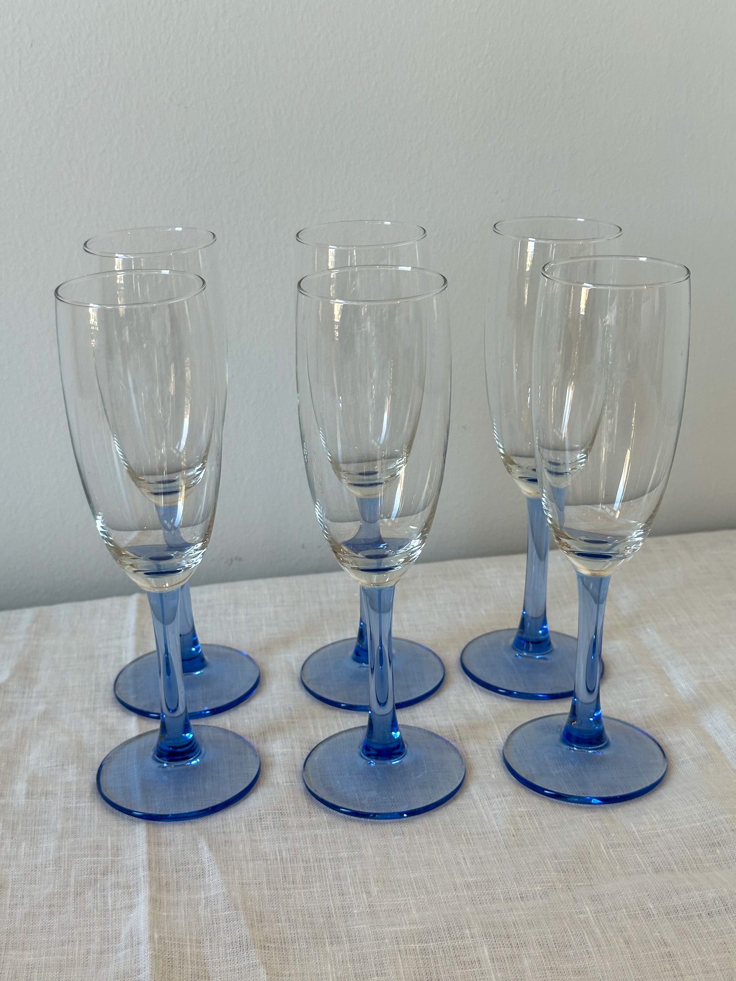 Vintage champagne glazen blauw (set van 6) - Ruby Conceptstore 