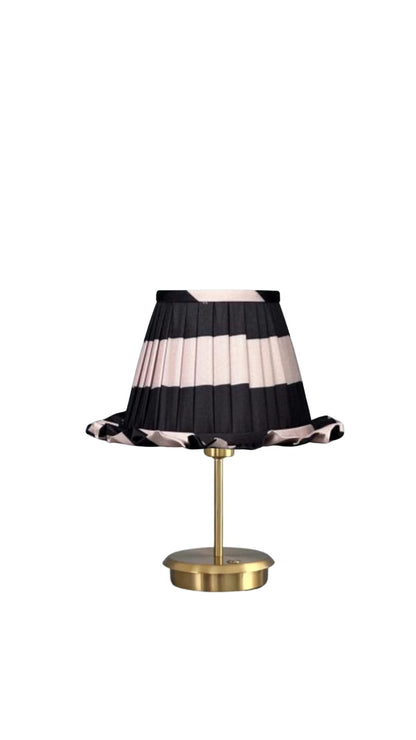 Rivoli – Luxe draadloze tafellamp met zwart-witte gestreepte kap