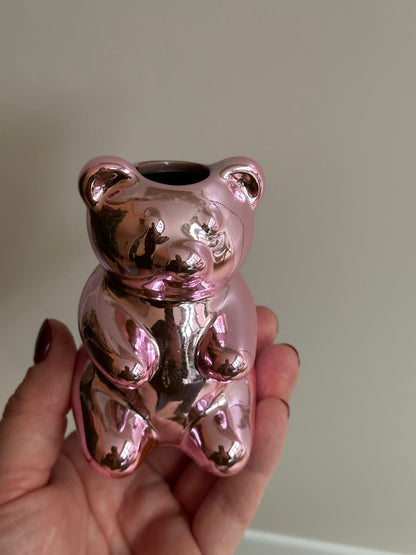 Shiny candy bear vaas: speels & trendy 10 cm - 4 kleuren