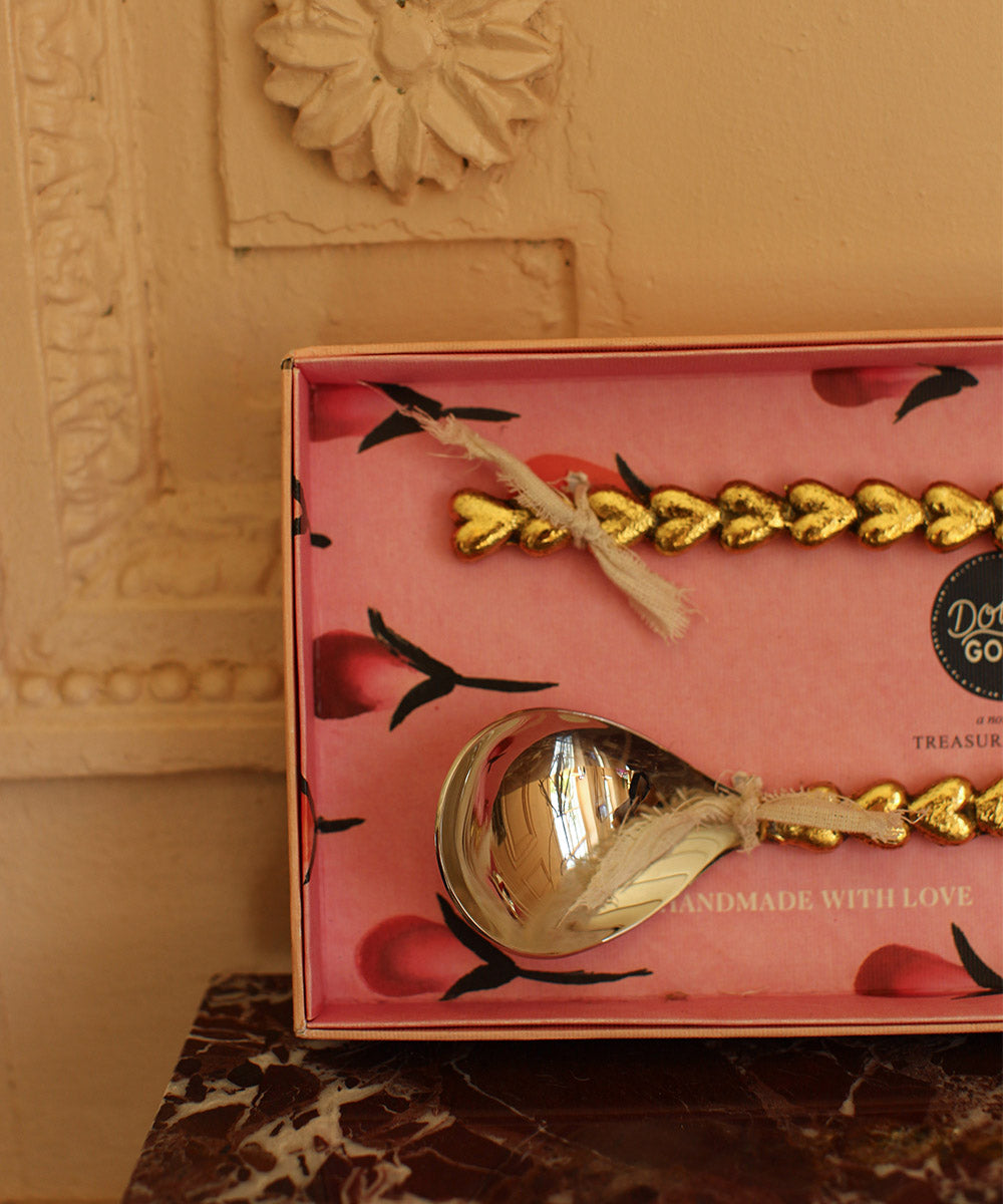 Doing goods - Holly Heart Salad Server Set in Giftbox