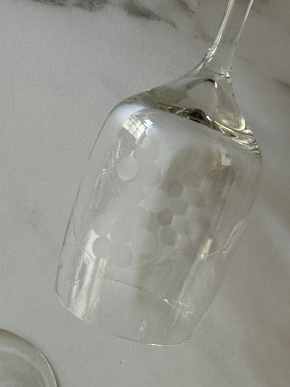 Vintage Wijnglazen met Druiven – Set van 6