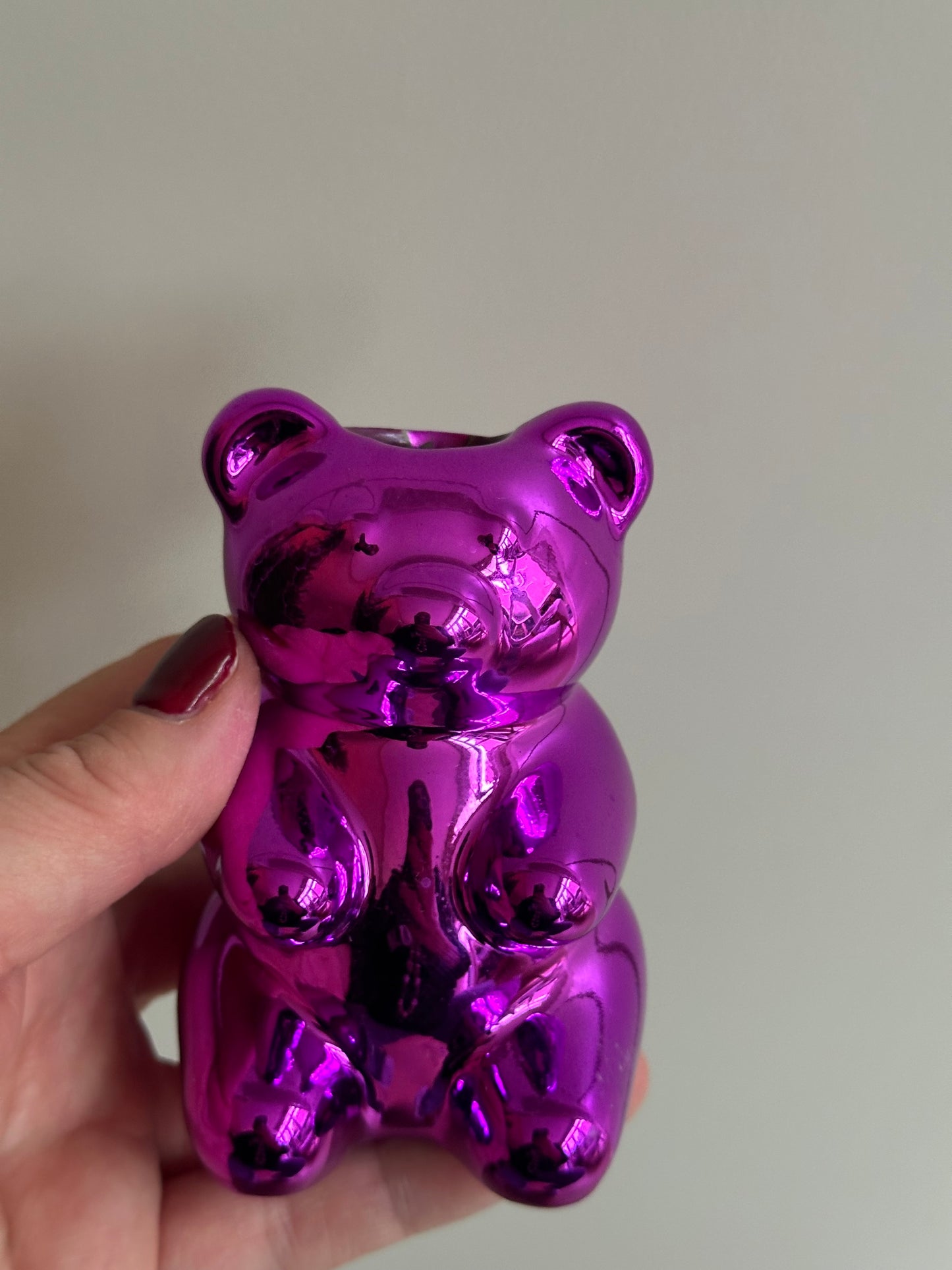 Shiny candy bear vaas: speels & trendy 10 cm - 4 kleuren