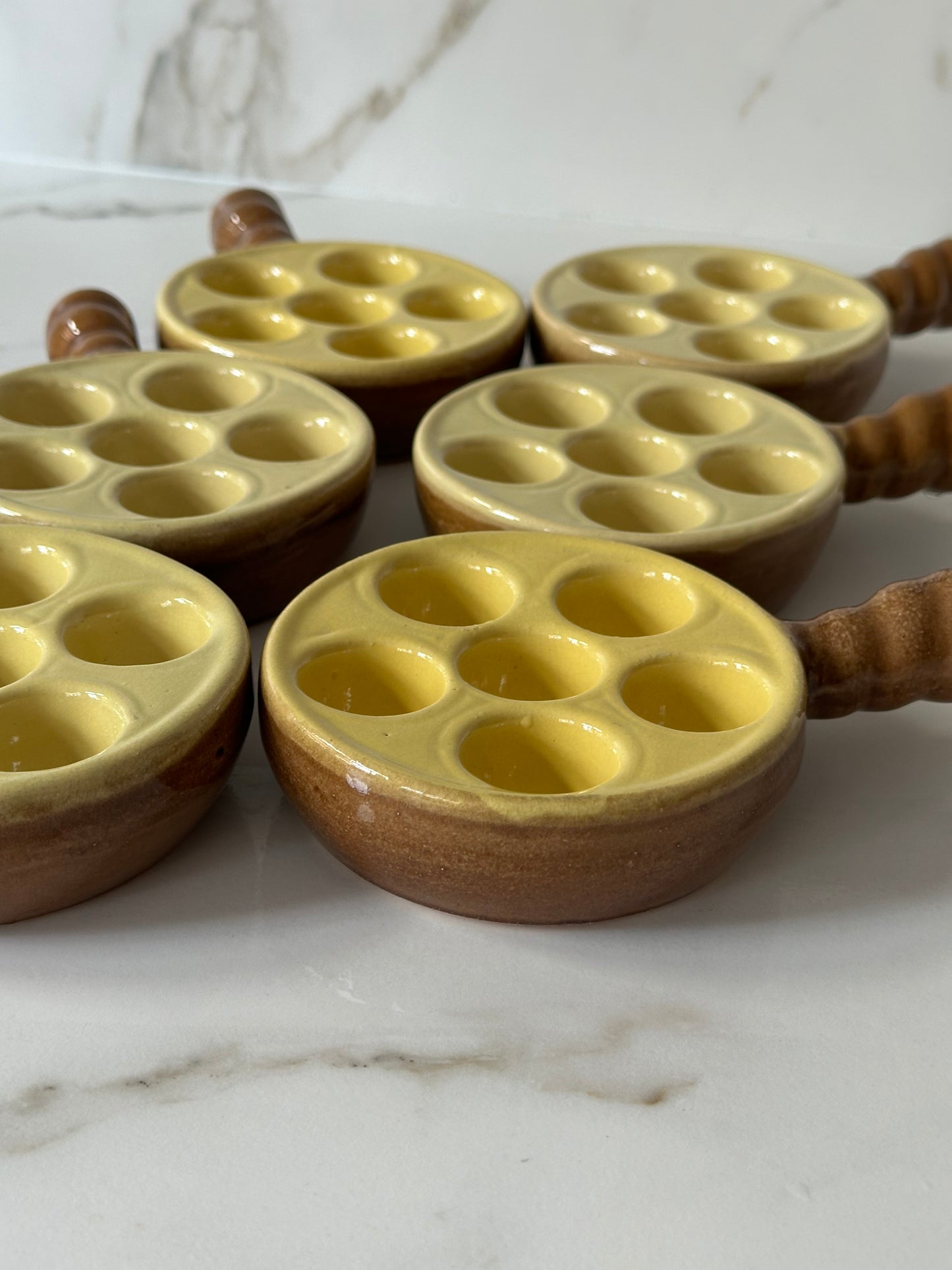 Vintage escargot schaaltjes – keramiek – Made in France (set van 2) - Ruby Conceptstore 