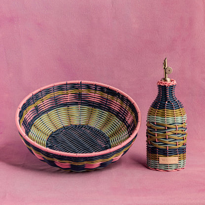 Design Oliefles Pink / Navy – Maegen - Ruby Conceptstore 