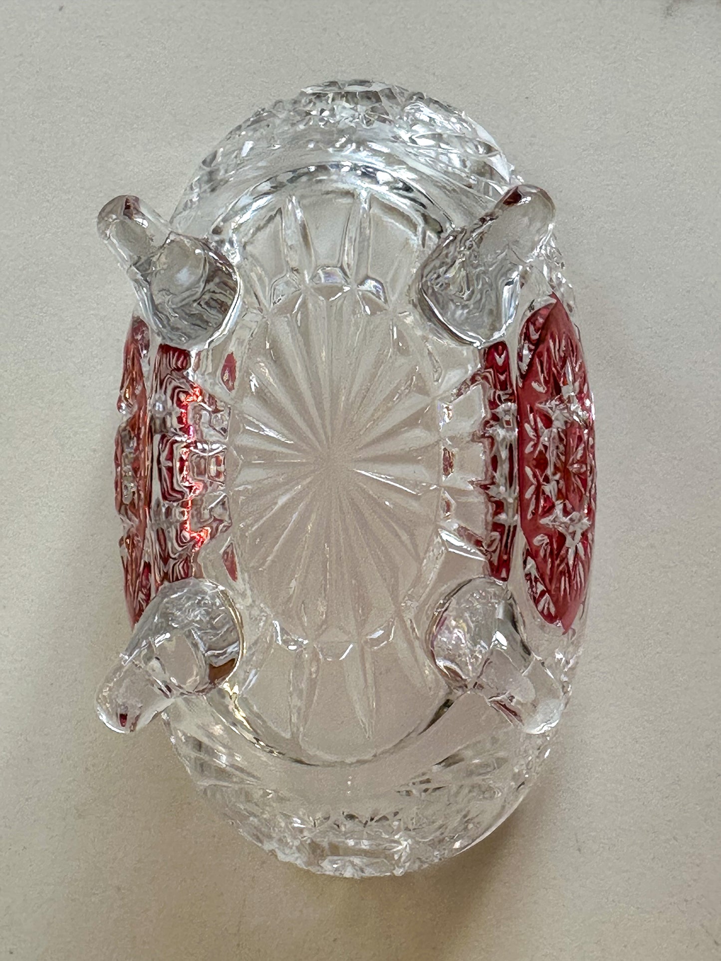 Vintage Kristallen schaaltje op Pootjes – Anna Hütte Stijl – Ruby Geslepen Glas - Ruby Conceptstore 